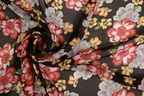 Chiffon Stampato Bregje Nero Chiffon Stampato Bregje Nero
