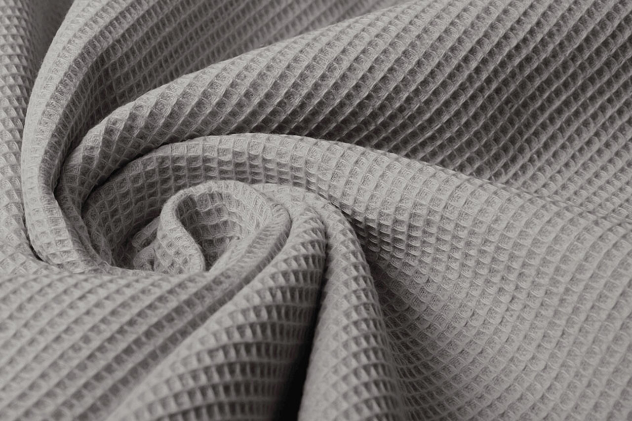 Oeko-Tex®  Mini Waffle Pique Fabric Grey Oeko-Tex®  Mini Waffle Pique Fabric Grey