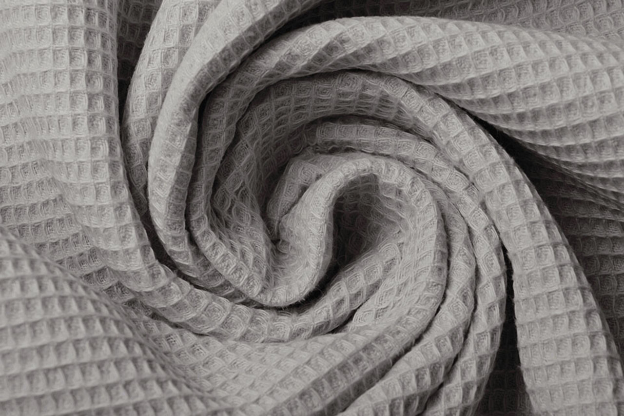 Oeko-Tex®  Mini Wafel Katoen Grijs Oeko-Tex®  Mini Wafel Katoen Grijs