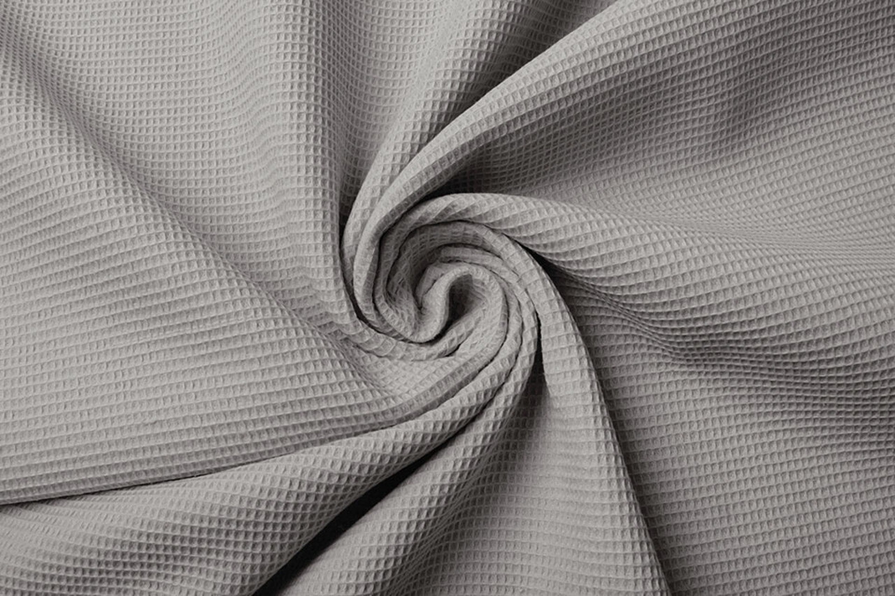Oeko-Tex®  Mini Waffelpiqué Baumwolle Grau Oeko-Tex®  Mini Waffelpiqué Baumwolle Grau