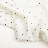 Stretch Satin Imprimé Pois Blanc Noir