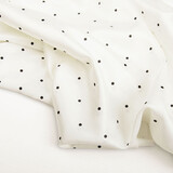 Stretch Satin Printed Dots White Black Stretch Satin Printed Dots White Black