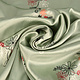 Stretch Satin Bedruckt Blumen Lucille Hell Altgrün