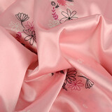 Stretch Satin Imprimé Fleurs Lucille Rose Stretch Satin Imprimé Fleurs Lucille Rose