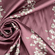 Stretch Satin Printed Flowers Jenny Mauve