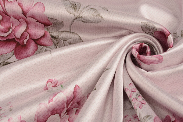 Stretch Satin Printed Flowers Pheline Stretch Satin Printed Flowers Pheline