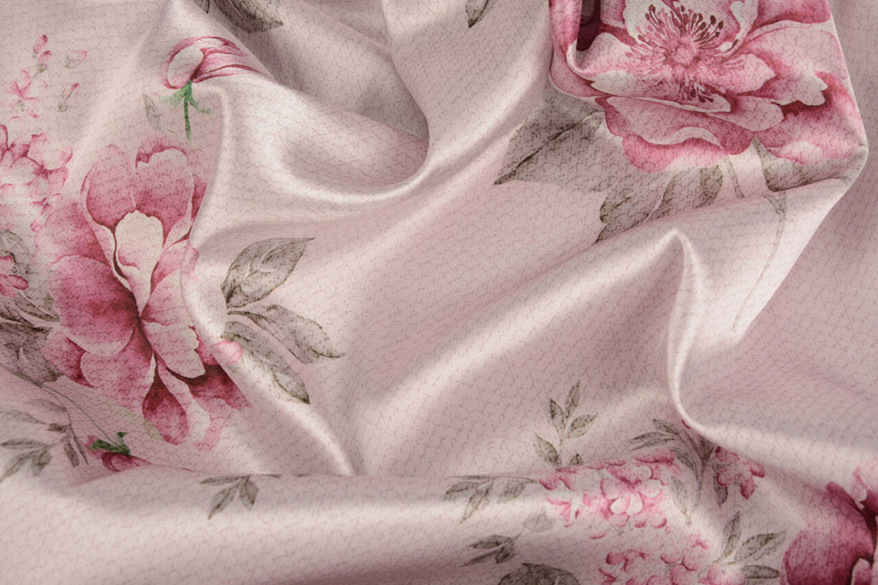 Stretch Satin Printed Flowers Pheline Stretch Satin Printed Flowers Pheline