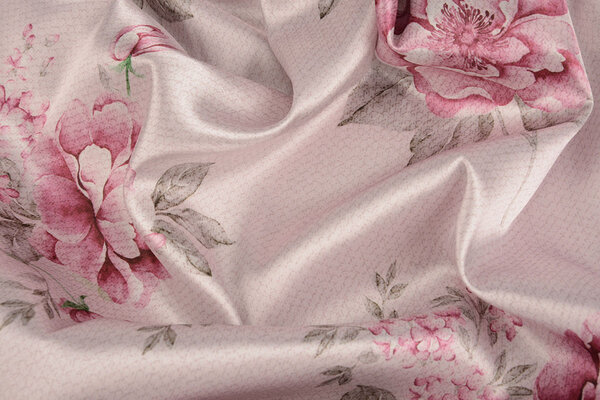 Stretch Satijn Bedrukt Bloemen Pheline