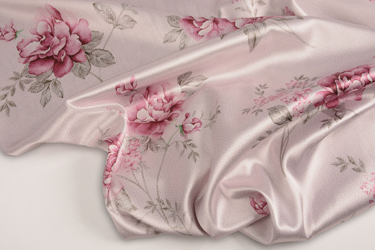 Satén Elástico Estampado Flores Pheline Satén Elástico Estampado Flores Pheline