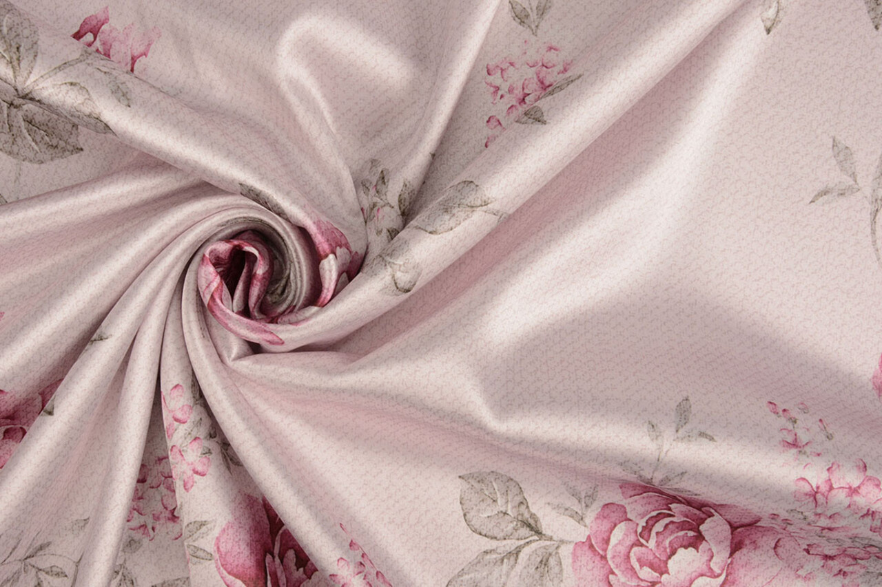 Satén Elástico Estampado Flores Pheline Satén Elástico Estampado Flores Pheline
