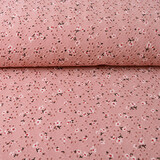 Oeko-Tex®  Baumwoll Jersey Stickerei  Blumen Dunkel Altrosa