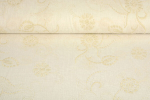 Oeko-Tex®  Geborduurde Hydrofiel Creme Oeko-Tex®  Geborduurde Hydrofiel Creme