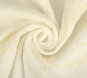Oeko-Tex®  Embroidered Double Gauze Fabric Creme Oeko-Tex®  Embroidered Double Gauze Fabric Creme