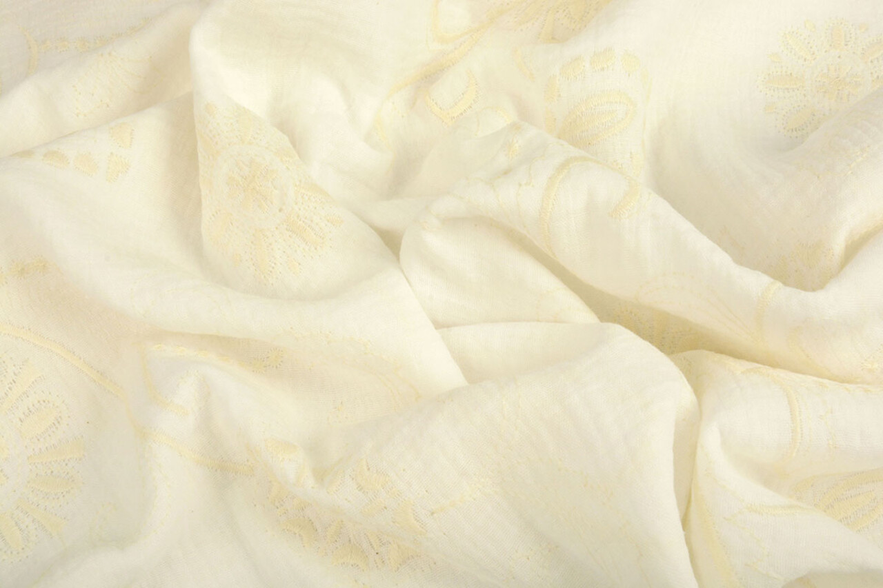 Oeko-Tex®  Geborduurde Hydrofiel Creme Oeko-Tex®  Geborduurde Hydrofiel Creme