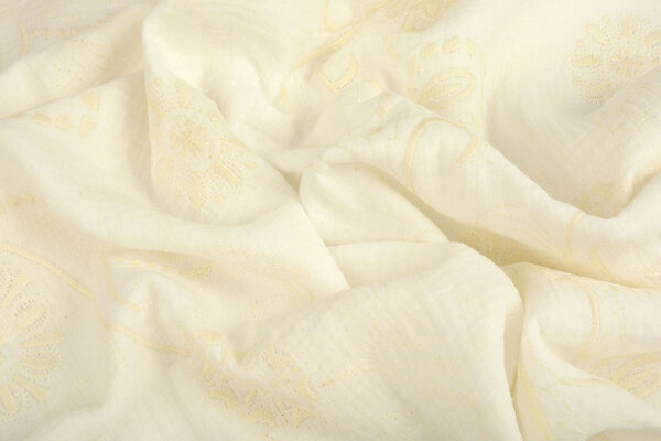 Oeko-Tex®  Embroidered Double Gauze Fabric Creme