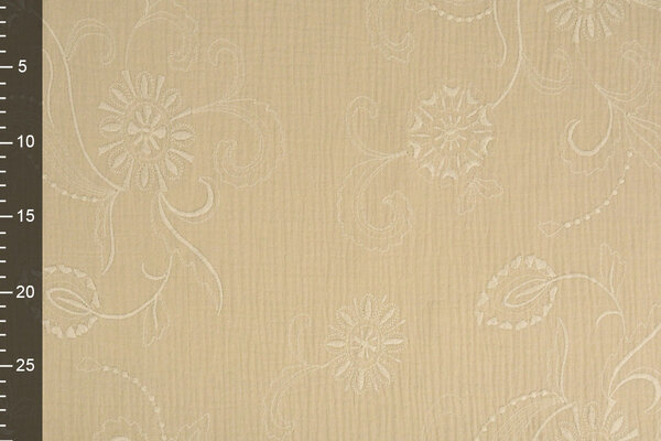 Oeko-Tex®  Geborduurde Hydrofiel Beige