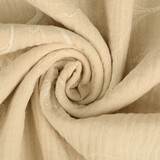 Oeko-Tex®  Bestickte Baumwolle Musselin Stoff  Beige
