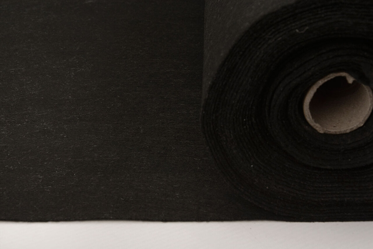Feltro Coreano 1 Mm Nero Mélange - 90 Cm Largo