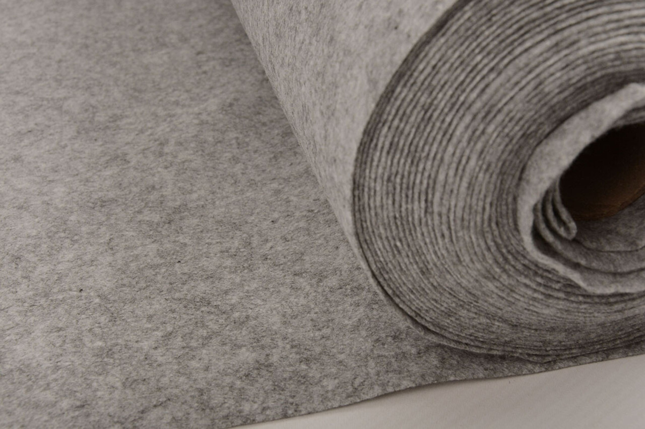 Koreanischer Filz 1 mm Grau Melange - 90 cm Breit Koreanischer Filz 1 mm Grau Melange - 90 cm Breit