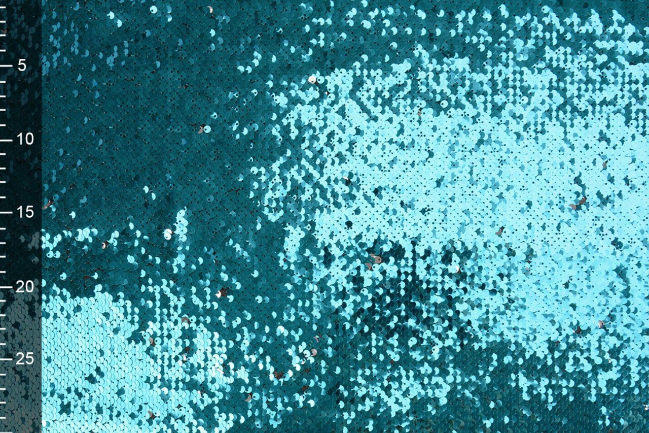 Reversibler Paillettenstoff Blau-Silber Reversibler Paillettenstoff Blau-Silber