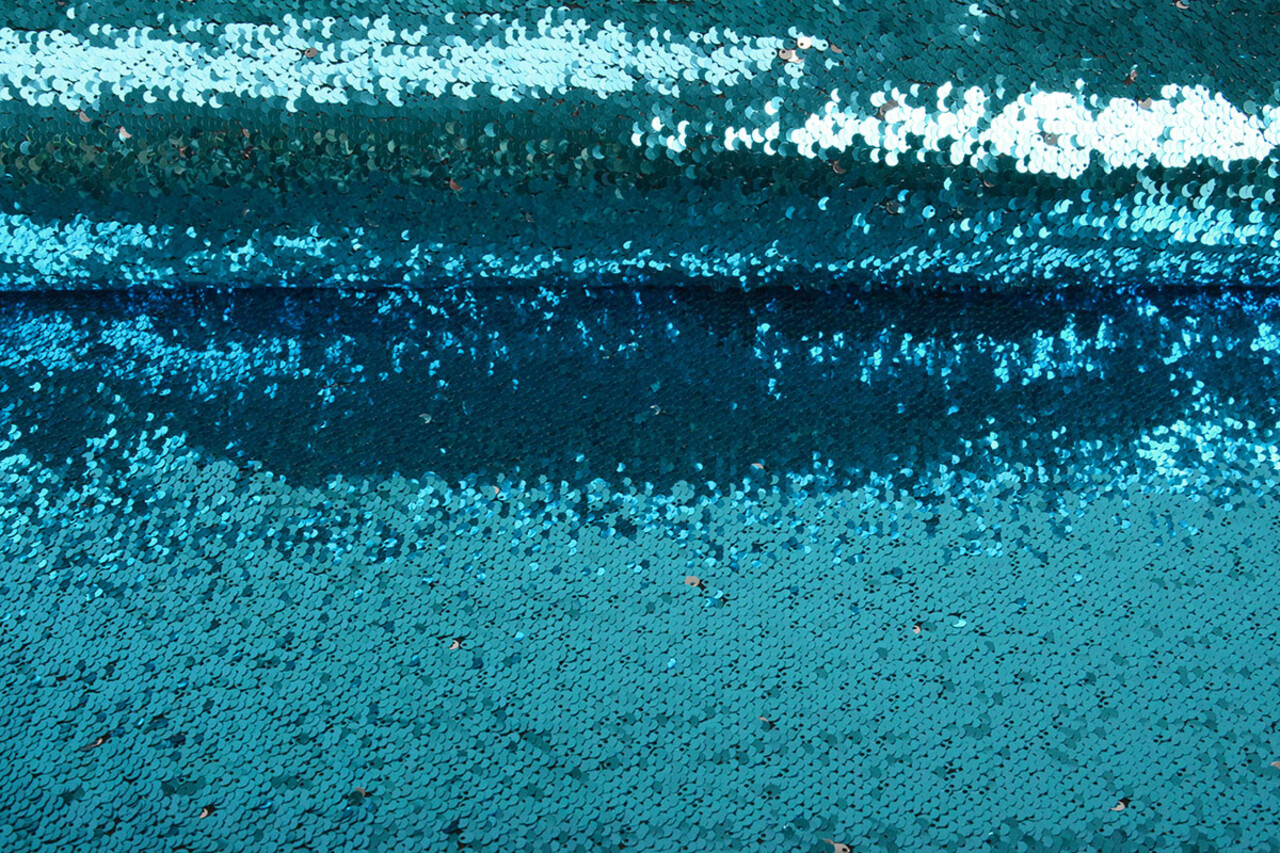 Omkeerbare Pailletten Stof Blauw-Zilver