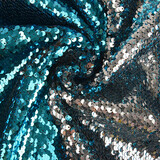 Reversibler Paillettenstoff Blau-Silber Reversibler Paillettenstoff Blau-Silber