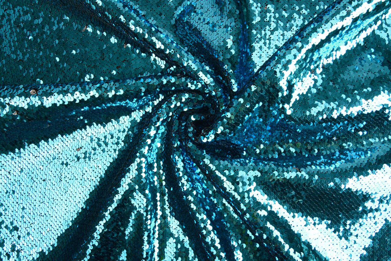 Omkeerbare Pailletten Stof Blauw-Zilver Omkeerbare Pailletten Stof Blauw-Zilver