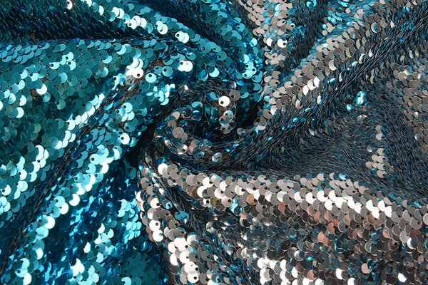 Omkeerbare Pailletten Stof Blauw-Zilver Omkeerbare Pailletten Stof Blauw-Zilver