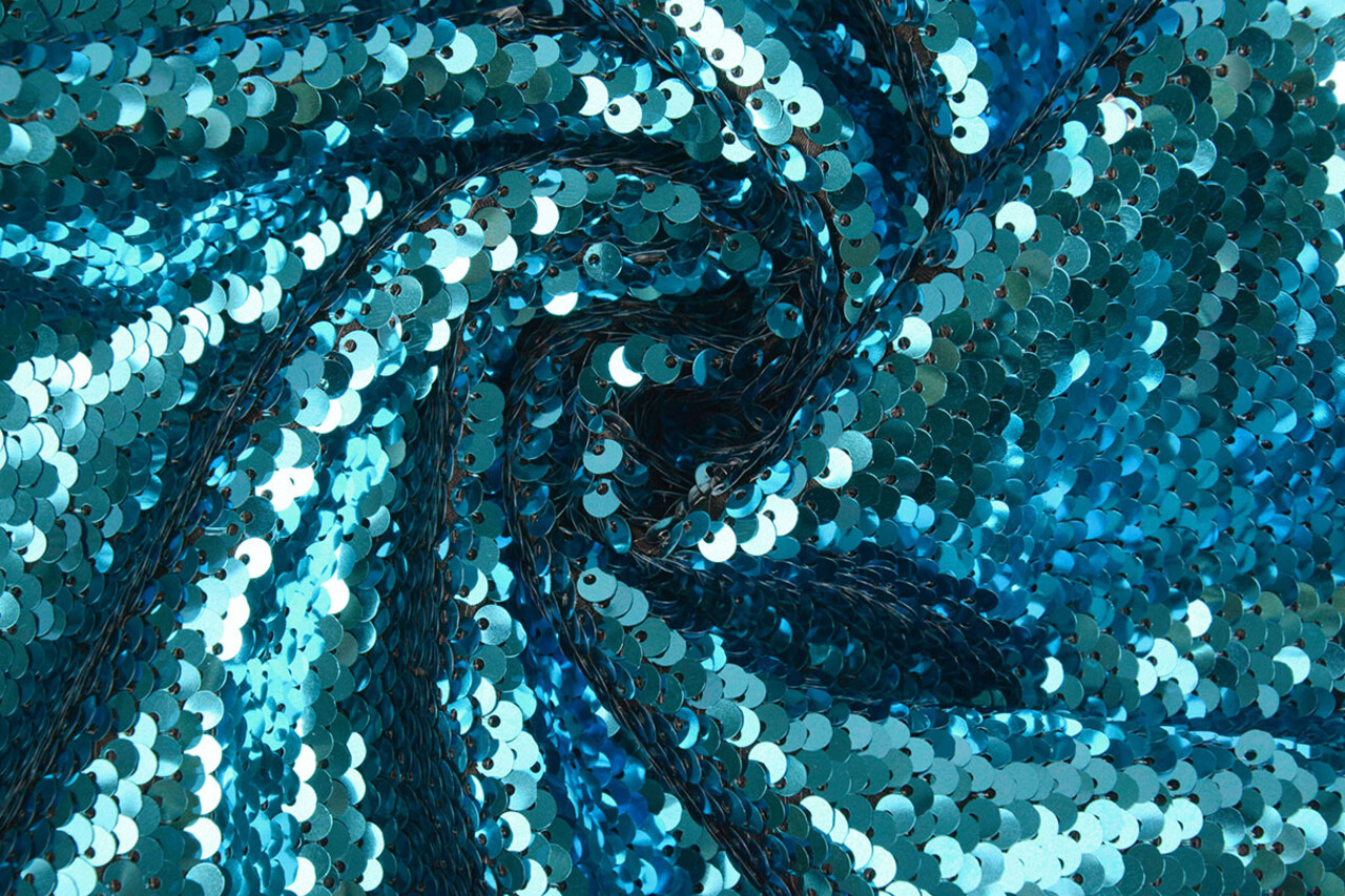 Omkeerbare Pailletten Stof Blauw-Zilver Omkeerbare Pailletten Stof Blauw-Zilver