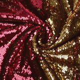 Omkeerbare Pailletten Stof Fuchsia-Goud