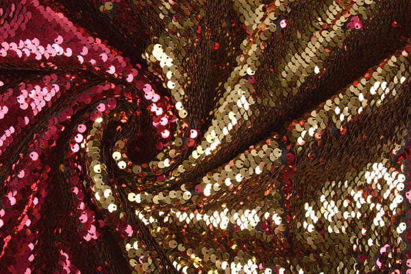 Reversible Sequin Fabric Fuchsia-Gold