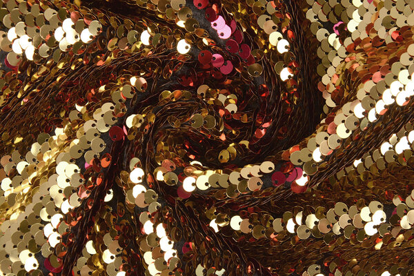 Reversible Sequin Fabric Fuchsia-Gold