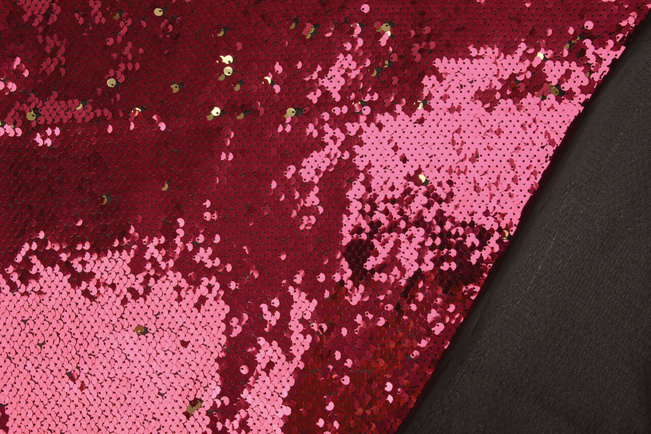 Reversible Sequin Fabric Fuchsia-Gold