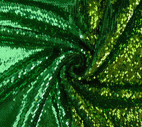 Reversible Sequin Fabric Green-Moss Green