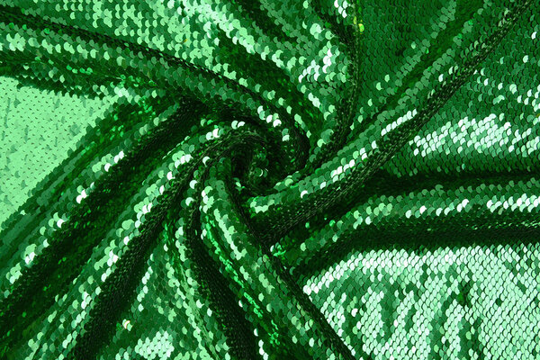 Reversibler Paillettenstoff Grün-Moosgrün Reversibler Paillettenstoff Grün-Moosgrün