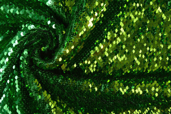 Reversibler Paillettenstoff Grün-Moosgrün Reversibler Paillettenstoff Grün-Moosgrün