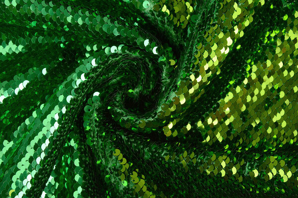 Reversible Sequin Fabric Green-Moss Green Reversible Sequin Fabric Green-Moss Green