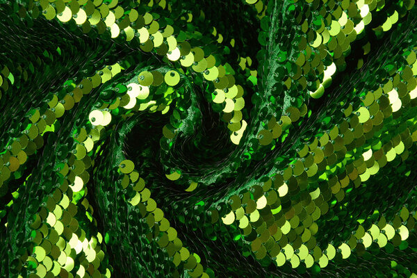 Reversible Sequin Fabric Green-Moss Green Reversible Sequin Fabric Green-Moss Green