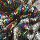 Reversibler Paillettenstoff Regenbogen-Silber Glitzer