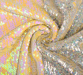 Reversible Sequin Fabric Pastel-Silver Glitter