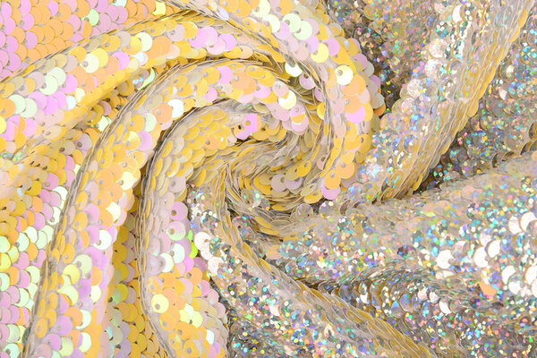 Reversible Sequin Fabric Pastel-Silver Glitter Reversible Sequin Fabric Pastel-Silver Glitter