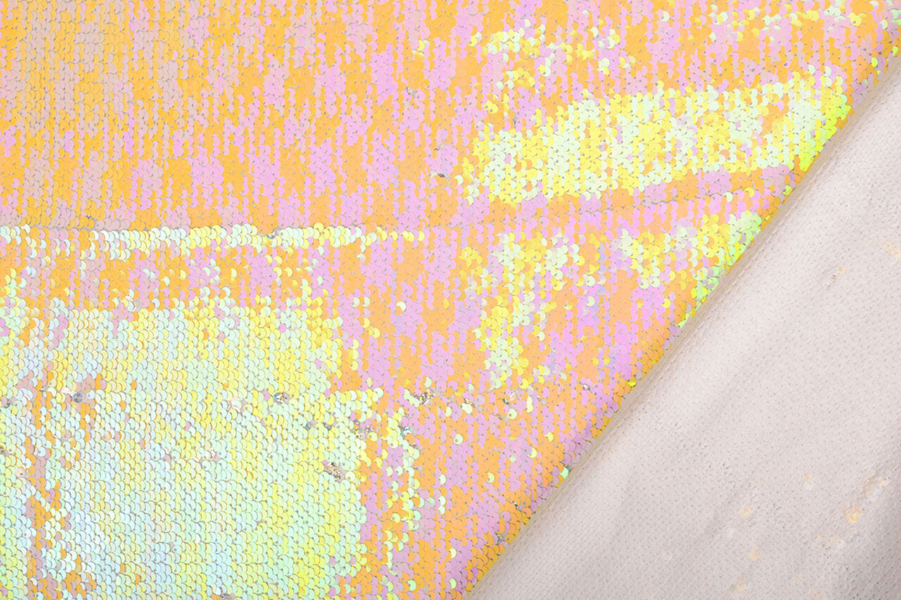 Reversibler Paillettenstoff Pastell-Silber Glitzer Reversibler Paillettenstoff Pastell-Silber Glitzer