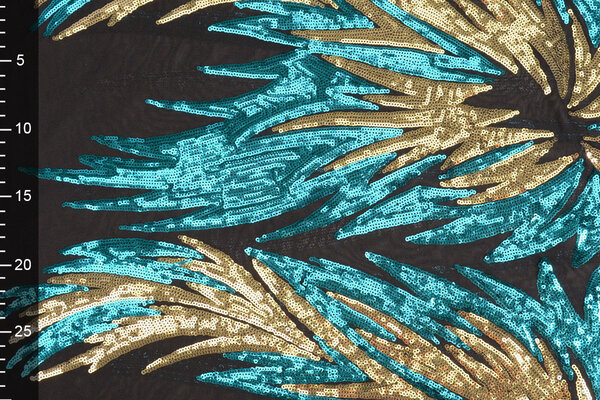 Sequins on Mesh Nayeli Aqua