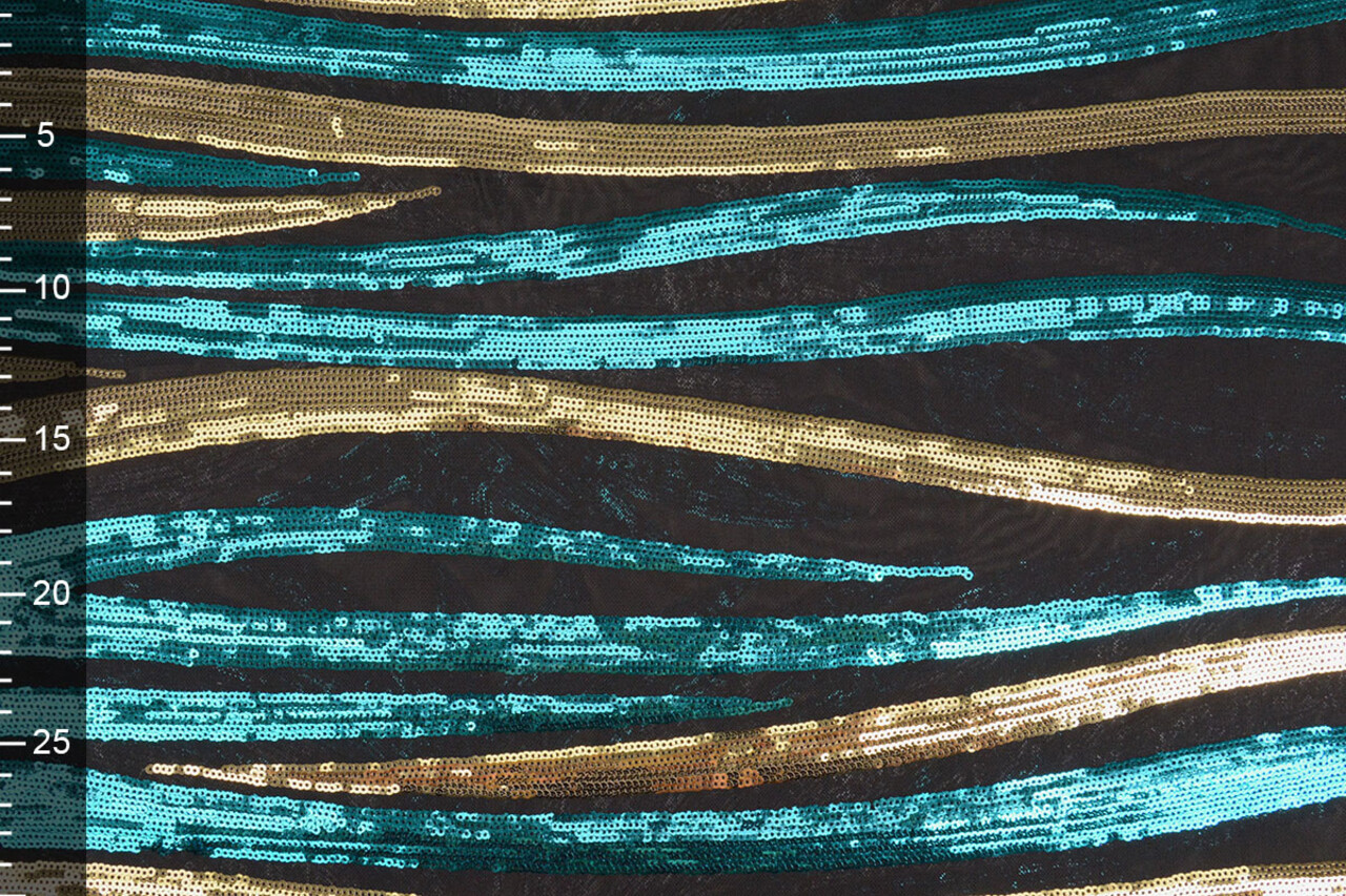 Sequins on Mesh Nayeli Aqua