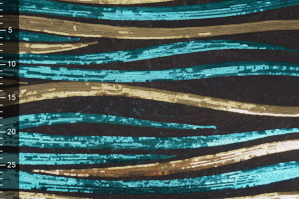 Sequins on Mesh Nayeli Aqua