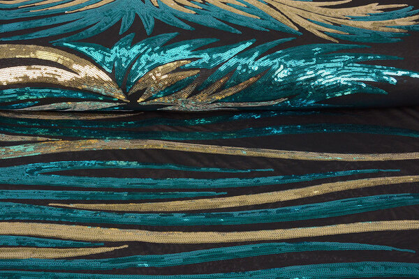 Pailletten auf Netz Nayeli Aqua