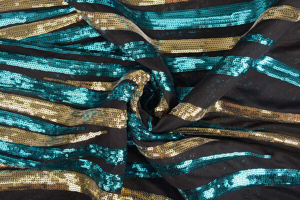 Sequins on Mesh Nayeli Aqua