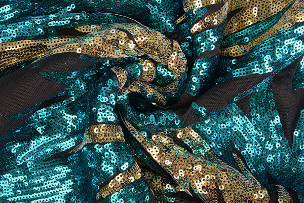 Sequins on Mesh Nayeli Aqua