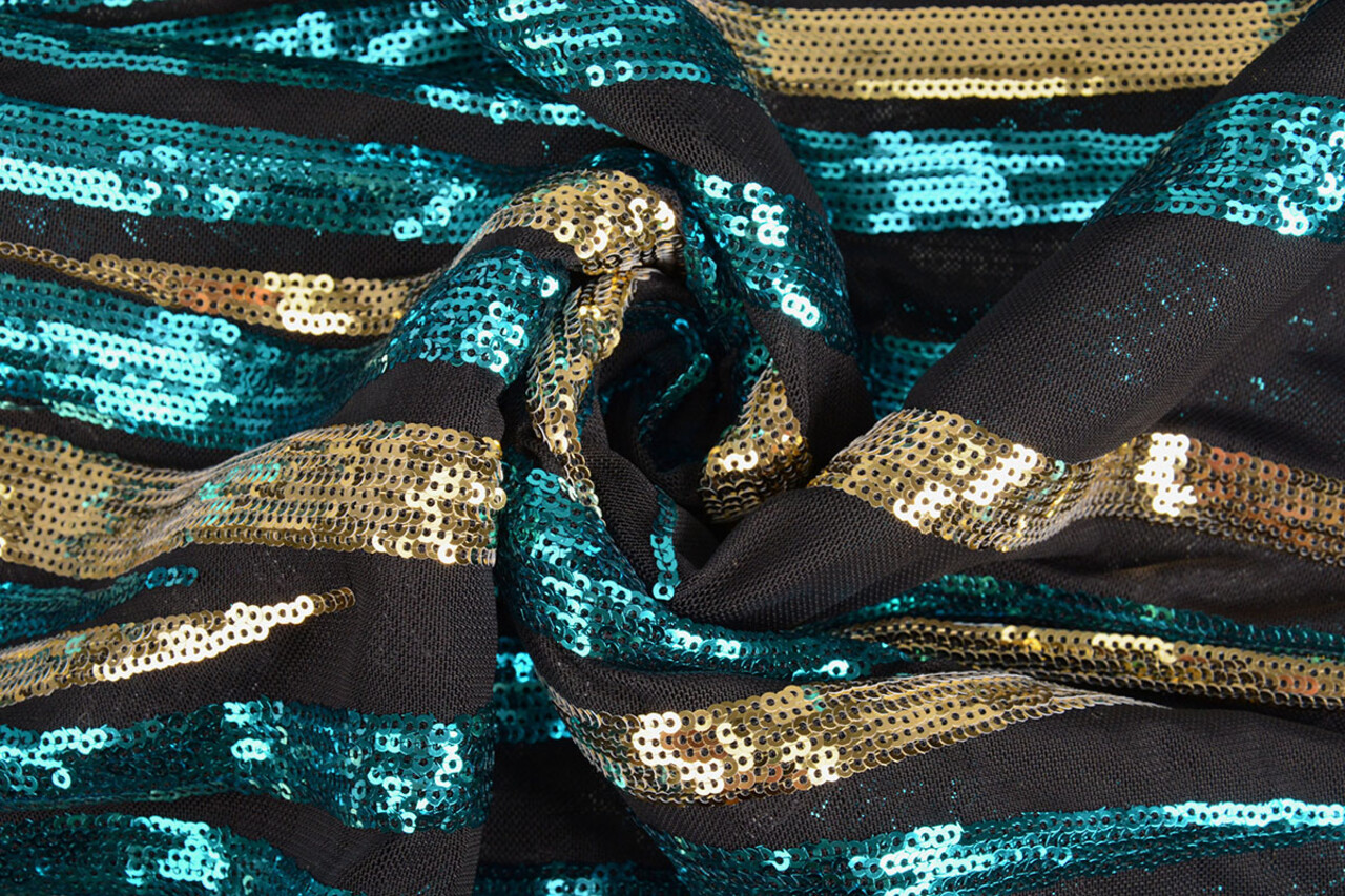 Sequins on Mesh Nayeli Aqua