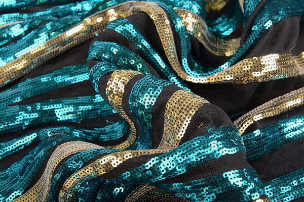 Sequins on Mesh Nayeli Aqua
